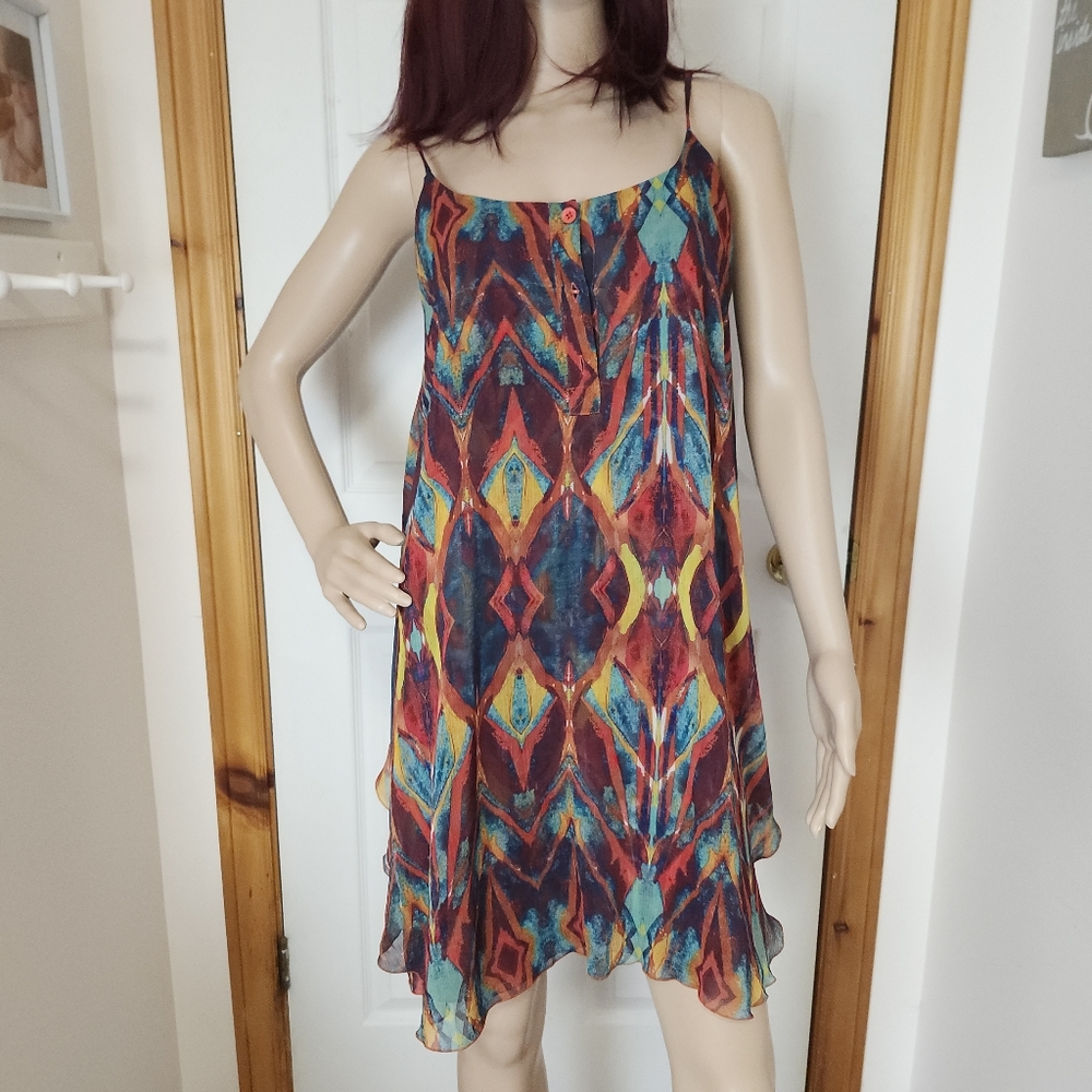 Alice + Olivia Women's Rhi Tank Dress Tribal Diamond Colorful mini dress S - Picture 5 of 16